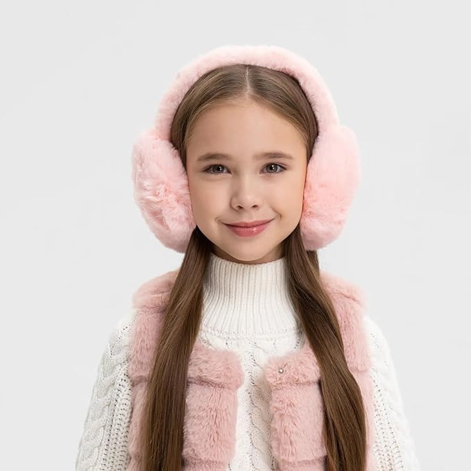 Ear Muffs for Winter Women Men, Adjustable Faux Fur Earmuffs, Fluffy Ear Warmers, Foldable Ear Warmer Earmuffs