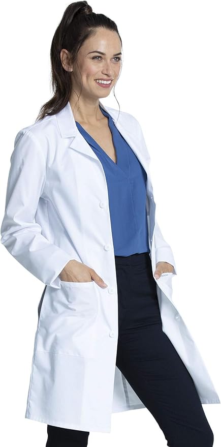 Cherokee White Lab Coat for Men or Women with 3 Pockets and Center back length 38" CK460