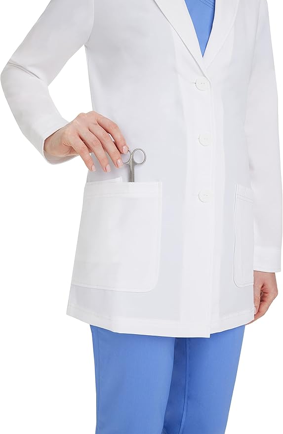 Healing Hands Lab Coat Women 3 Pocket Full Sleeve Mid-Length 5053 Faith The White Coat Minimalist Collection