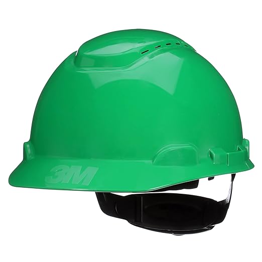3M Hard Hat SecureFit H-704SFV-UV, Green, Vented Cap Style Safety Helmet with Uvicator Sensor, 4-Point Pressure Diffusion Ratchet Suspension, ANSI Z87.1