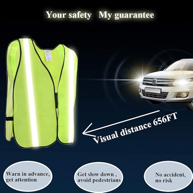 SIFE 1 Pack High Visibility Reflective Safety Vest,Made from Breathable and Neon Yellow Mesh Fabric,light weight for Man and Woman(Yellow-Black, 1 pack)