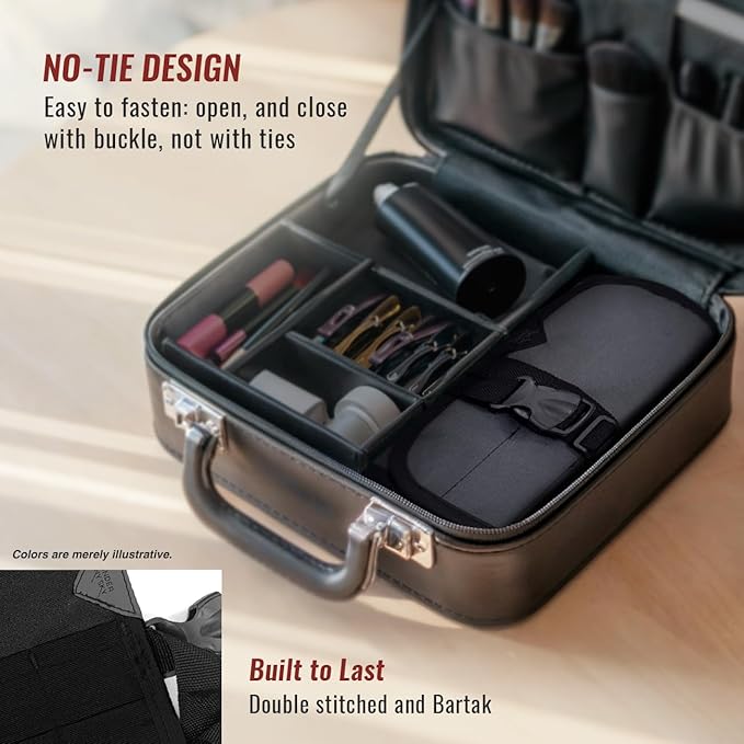 Under NY Sky Salon Scissors Roll Up Holder – Professional Oxford Canvas Pouch Case for Hair Stylists, Barbers & Hairdressers – Portable Storage Organizer for Hair Cutting Shears & Salon Tools - Black