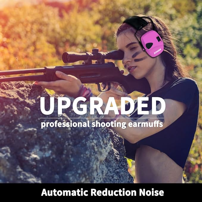 ZOHAN EM054 Electronic Shooting Ear Protection with Sound Amplification, Slim Active Noise Reduction Earmuffs for Gun Range
