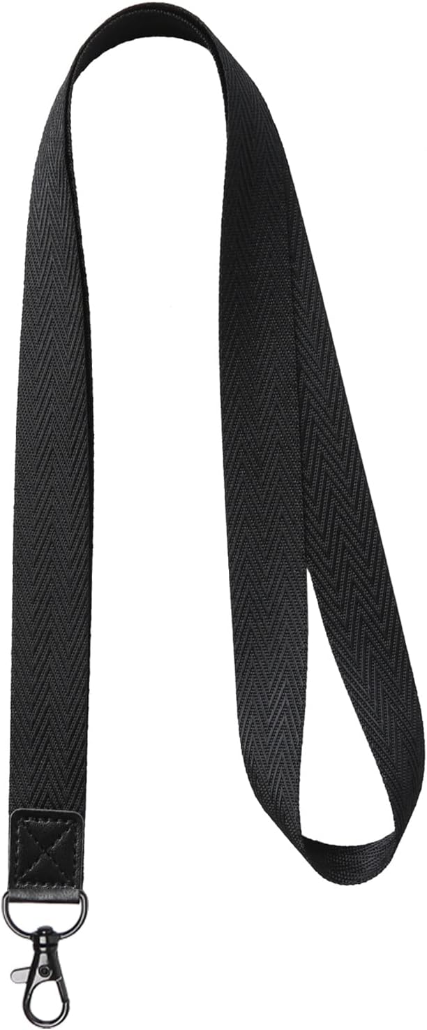 YOUOWO Black Lanyards 5 Pcs For ID Badge Holder New Pattern Black Metal Hook Cute Neck Office Lanyard For Keys Cruise ID Card KeyChain