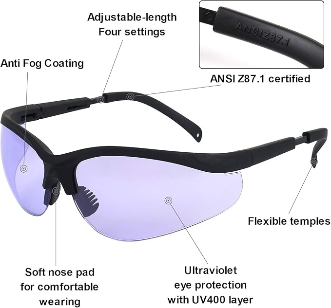 Shooting Glasses for Men and Women Anti Fog ANSI Z87.1 Eye Protection