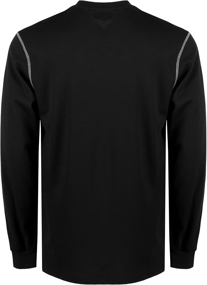 BOCOMAL FR Shirts for Men 5.5oz Lightweight Long Sleeve Work Henley Fire Resistant Shirt CAT2
