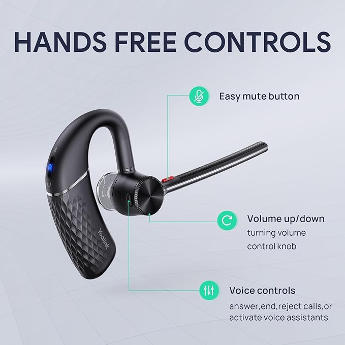 Yealink BH71 Pro Bluetooth Headset with USB Dongle, Teams Certified, 4 Noise Cancelling Microphone, Fit for Computer Laptops, Wireless Earpiece for Business Office Work Calling