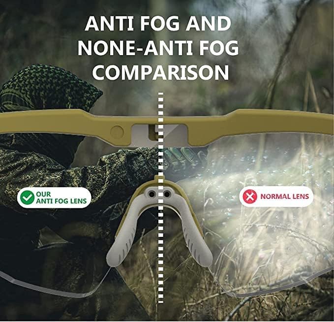 Shooting Safety Glasses for Men Airsoft Hunting Riding Anti-Fog Military Grade Ballistic Tactical Eye Pro Range