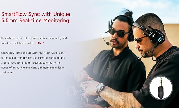 SYNCO XTALK XMax1 Intercom Headset System 2.4GHz 1640 feet 500 Meters Dual-Ear Long Distance Range Real-time Monitoring Communication Headset for Live Show Stage Performance Movie Shoot