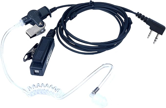 Walkie Talkie 2 Pin Earpiece/Headset with Transparent Acoustic Tube Compatible with Kenwood Retevis RT22 Baofeng GT-5R UV-5R BF-888S BF-F8HP BF-F9 UV-82 Surveillance Headphone