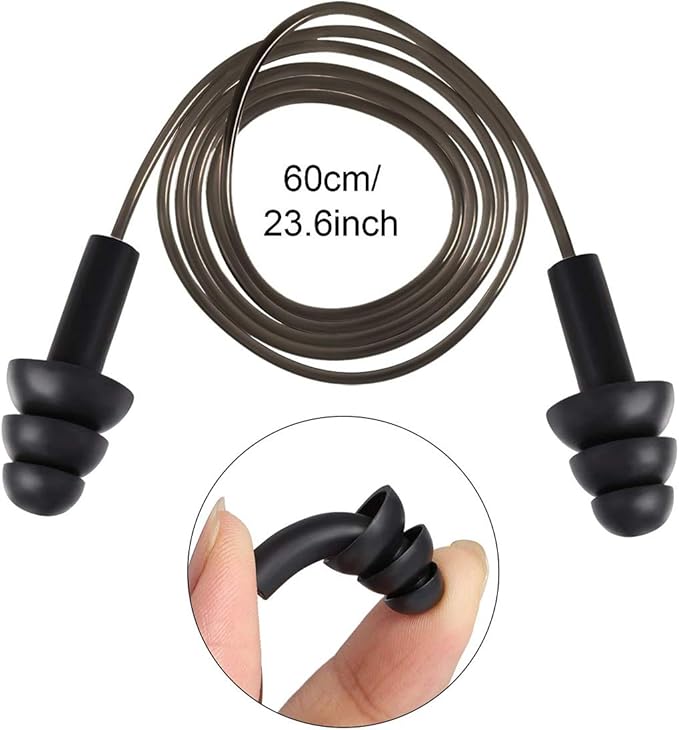 Silicone Ear Plugs for Sleeping,16 Pairs Soft Waterproof Noise Canceling Reduction Earplugs Waterproof Reusable Sound Blocking Earplugs for Concert,Swimming,Study,Loud Noise,Snoring (Dark)