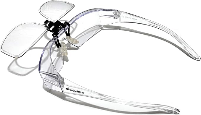 Flip-Up Magnifying Safety Goggles +2.50 – Dual-Use Design with Detachable Close-Up Lens – Ideal for Home Projects, Workshop, and Technical Work
