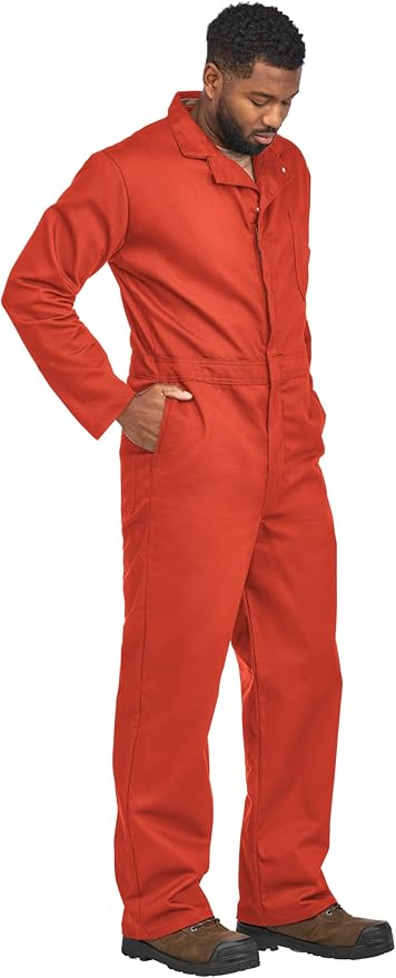 Bulwark FR mens Flame Resistant 9 Oz Twill Cotton Classic Coverall With Hemmed Sleeves