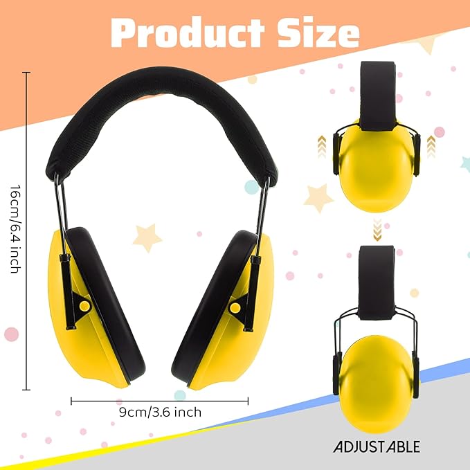 Amylove 6 Pcs Kids Noise Cancelling Headphones 27db Adjustable Earmuffs for Autism Sensory Toddler Children (Elegant Style,Candy Color)