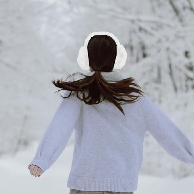 1 Pcs Headband Winter, Ear Muffs for Women & Men, Foldable Fluffy Earmuffs with Headband, Headband Winter