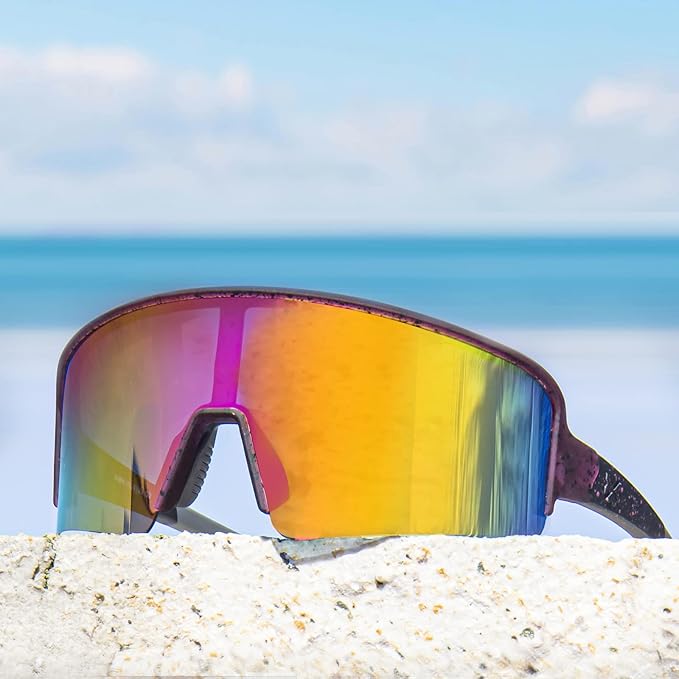 MAXJULI Polarized Sunglasses for Men Women, Windproof Outdoor Sports Cycling Running UV400 Protection Sun Glasses 8121