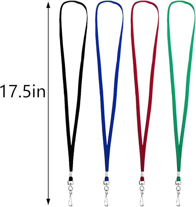 Beebel Lanyards 100 Pack Blue Lanyards with Swivel Hook Clips for ID Name Badge Holder