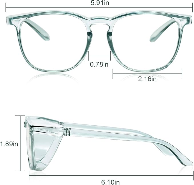 LASMEX Stylish Safety Glasses Goggles for Women Girls Anti-fog Glasses Protective Eyewear Clear Glasses