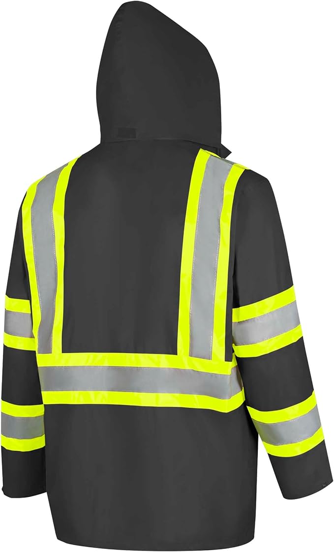 Pioneer Hi Vis Lightweight Waterproof Safety Rain Suit - Reflective Work Rain Gear for Men and Women