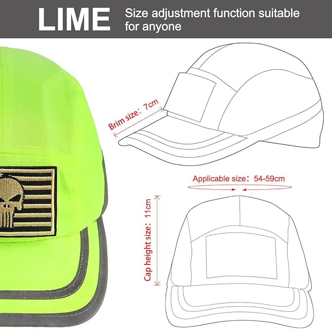 Safety Bump Cap Navy Blue/Lime Classic Baseball Hat Style Lightweight and Breathable Head Protection Cap Comfortable Hard Hat for Adults Men Women