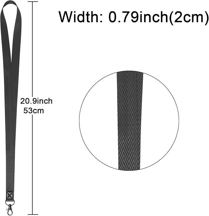 YOUOWO Black Lanyards 5 Pcs For ID Badge Holder New Pattern Black Metal Hook Cute Neck Office Lanyard For Keys Cruise ID Card KeyChain