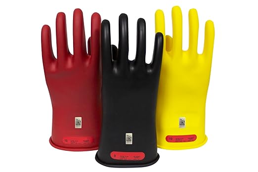 Enespro Class 0 Black Rubber Voltage Insulating Gloves, Max. Use Voltage 1000V AC/1500V DC, GC0B09