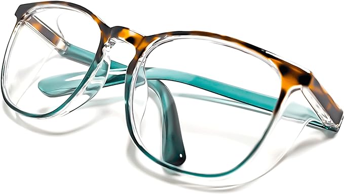 Safety Glasses Anti-Fog Goggles Z87.1 Blue Light Blocking Anti-Dust UV Protection Glasses For Men Women (Tortoise/Green)