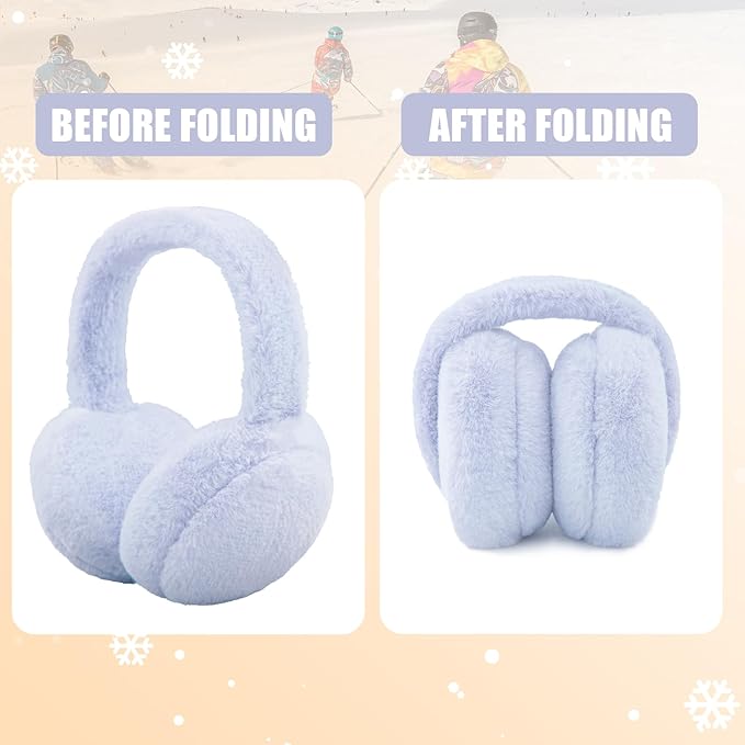 Kids Winter Earmuffs Baby Warm Ear Muff Girls Cute Furry Ear Warmers Boys Foldable Ear Covers for Cold Weather