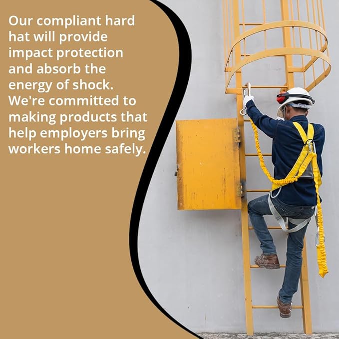 AFP Fiber Full Brim Hard Hat | 6 Point Ratchet Suspension | OSHA & ANSI Rated