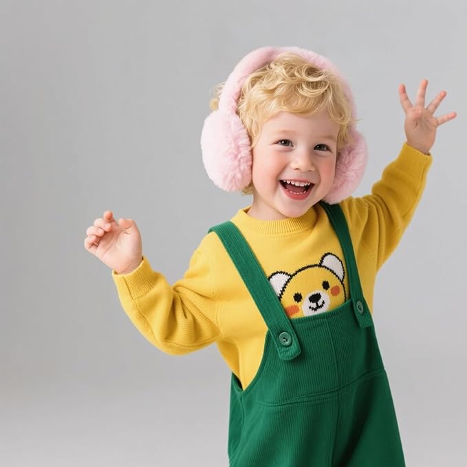 Ear Muffs for Winter Women Men, Adjustable Faux Fur Earmuffs, Fluffy Ear Warmers, Foldable Ear Warmer Earmuffs
