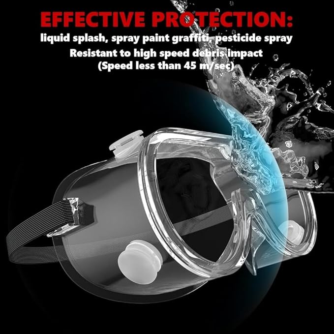 Anti-Fog Safety Goggles ，Adjustable Lab & Science Goggles， Lightweight Design