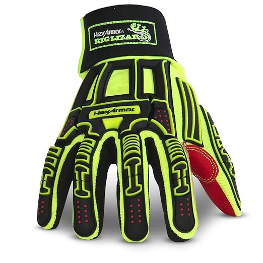 HexArmor Cut Resistant Impact Protection Reinforced Palm Work Gloves | Rig Lizard® Series 2021X | XX-Large