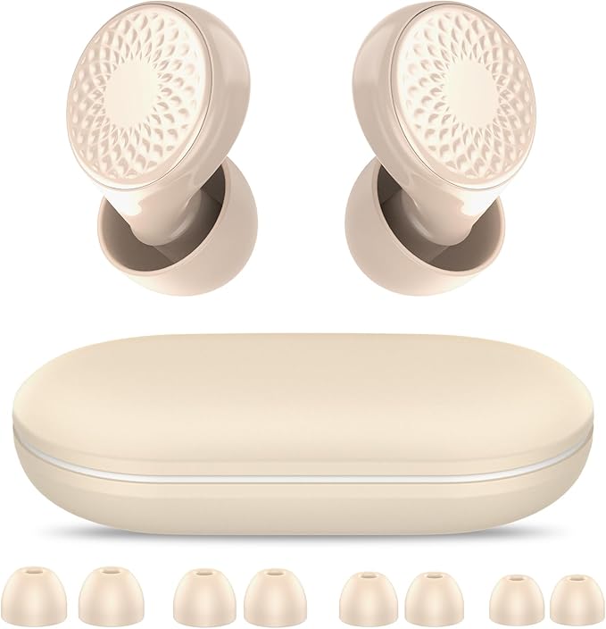 Ear Plugs for Sleeping Noise Cancelling, 45dB for Noise Reduction, Noise-Reducing Earplugs for Sleeping, Concerts, Shooting, Travel, Work, Silicone Hearing Protection Earplugs with Case, Beige