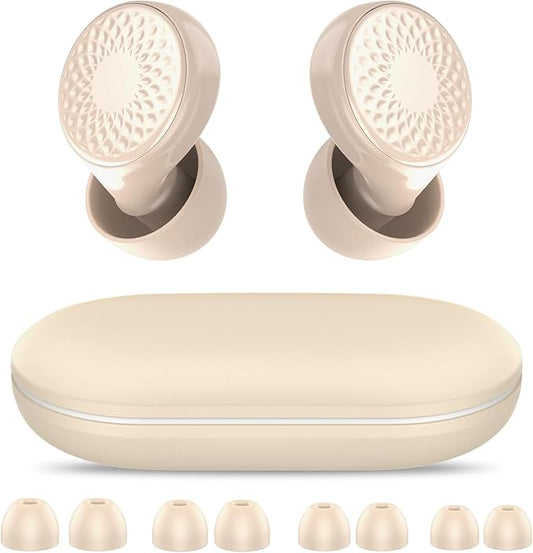 Ear Plugs for Sleeping Noise Cancelling, 45dB for Noise Reduction, Noise-Reducing Earplugs for Sleeping, Concerts, Shooting, Travel, Work, Silicone Hearing Protection Earplugs with Case, Beige
