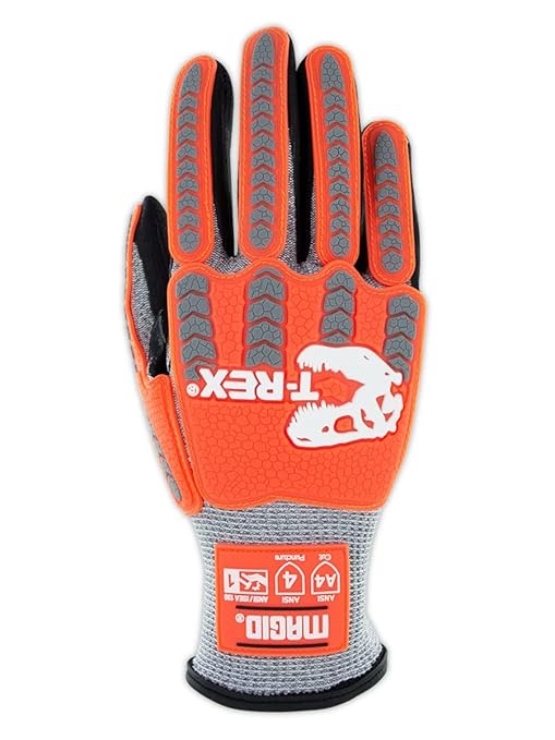 MAGID T-REX Flex Series ANSI A4 Foam Nitrile Coated Impact Gloves, 72 Pairs, Size 13/4XL (TRX443)
