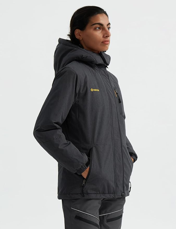 GEMYSE Women's Ski Snow Jacket Warm Winter Waterproof Coat Snowboard Rain Jacket Hooded Windproof Windbreaker