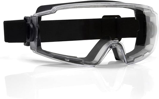 Safety Goggles Over Glasses - Anti-Fog Lens Wide Vision Eyewear for Chemistry Lab Work & Industrial Use - ANSI Z87.1 Certified Eye Protection, Impact Resistance, Adjustable Strip - Men & Women