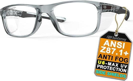 HTS TR90NZZ Safety Glasses Small Size with Side Shields ANSI Z87 Optical Eyeglass prescription Frame Scratch Fog Resistant