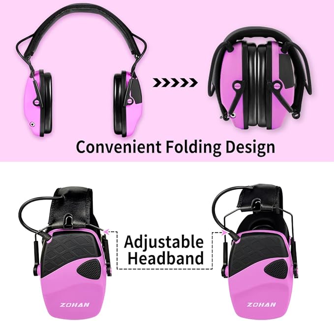 ZOHAN EM054 Electronic Shooting Ear Protection with Sound Amplification, Slim Active Noise Reduction Earmuffs for Gun Range