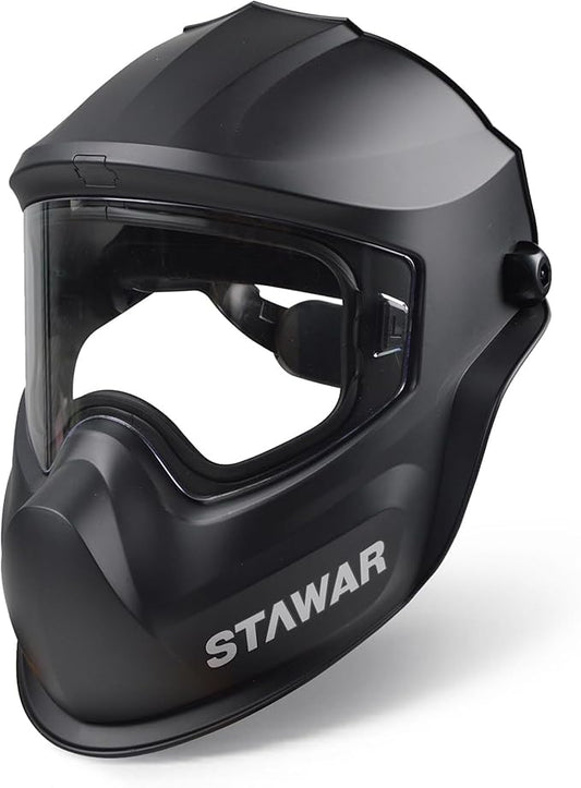 Shine STAWAR Grinding Face Shield, Lightweight Cutting Face Shield with Anti-Fog & Scratch Resistance Lens Face Shield Mask for Grinding, Cutting, Woodworking (DIN 1, Black)