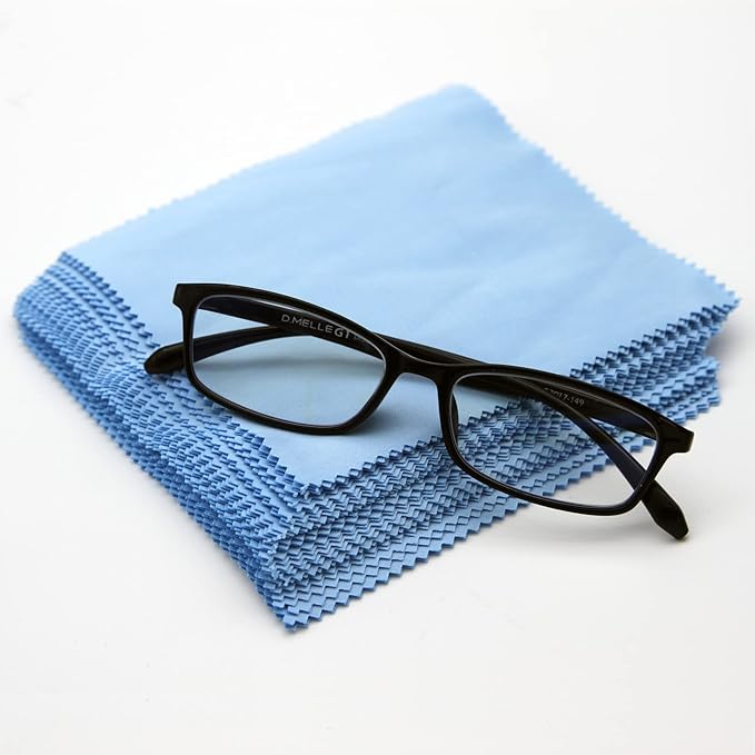 AAwipes Eyeglasses Cleaning Cloth Glasses Cloths Bulk (5.5"x5.5", Blue, 100 pcs, No Logo) for Eyeglasses, Lenses, Phones, Screens, Camera, Silverware, Any Other Delicate Surfaces (V1515)