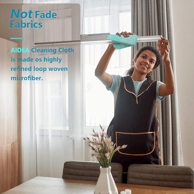 AIDEA Microfiber Cleaning Cloths 100PK, All Purpose Cleaning Supplies, Absorbent Cleaning Rags, Lint Free Microfiber Towels, Wash Cloth for House, Kitchen, Car, Window, 12"×12"