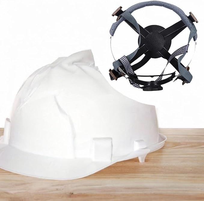 4 Point Attachment Hard Hat Replacement Ratchet Suspension Construction Hard Hat Liner Adjustable Universal Accessories Bump Cap Insert, Replaceable Helmet Accessory, Knob Adjustment