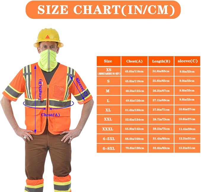 AYKRM 11 color High Vis Reflective Safety Vest for Women Men Security Pocket Zipper