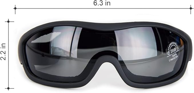 Viriber Unisex Motorcycle Goggles - Transparent, Adjustable, Scratch-Resistant Lens, UV 400 Protection, Anti-Collision