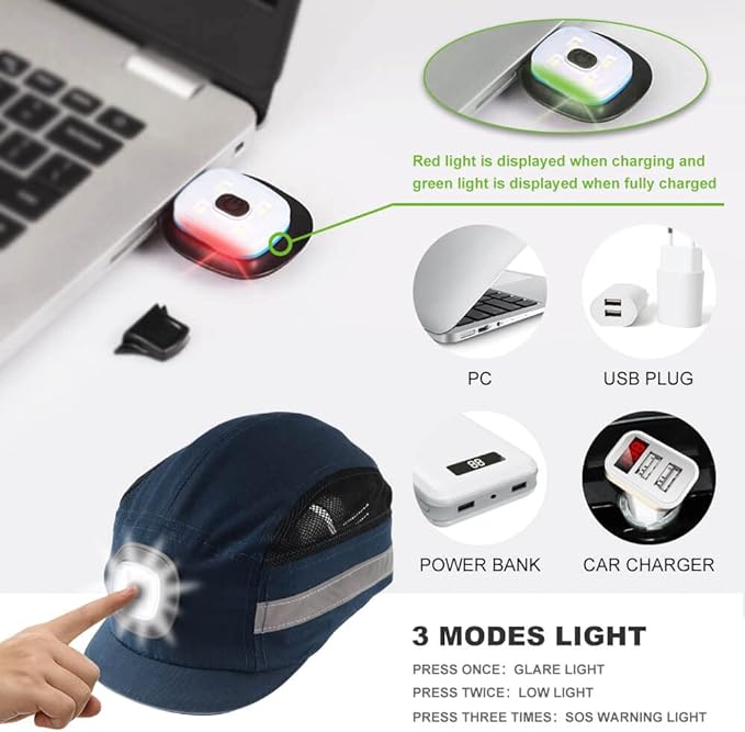 Bump Cap for Safety Baseball Cap Style Hard Hats for Adult Men Women Breathable Lightweight Safety Hat for Head Protection with Reflective Stripes