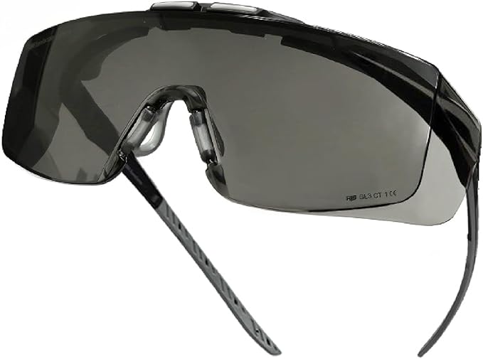 HUNTERSKY ANSI Z87 Anti Fog Lab Safety Glasses Fit Over Eyeglasses Up to 1.88 inch 100% UV Protective Goggles