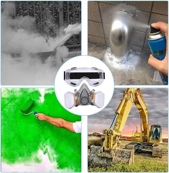 Respirator Mask with Filters, Welding Respirator Paint Mask Reusable Gas Mask Full Face Respirator