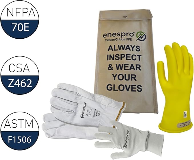 Class 00 Rubber Voltage Insulating Glove Premium Kit