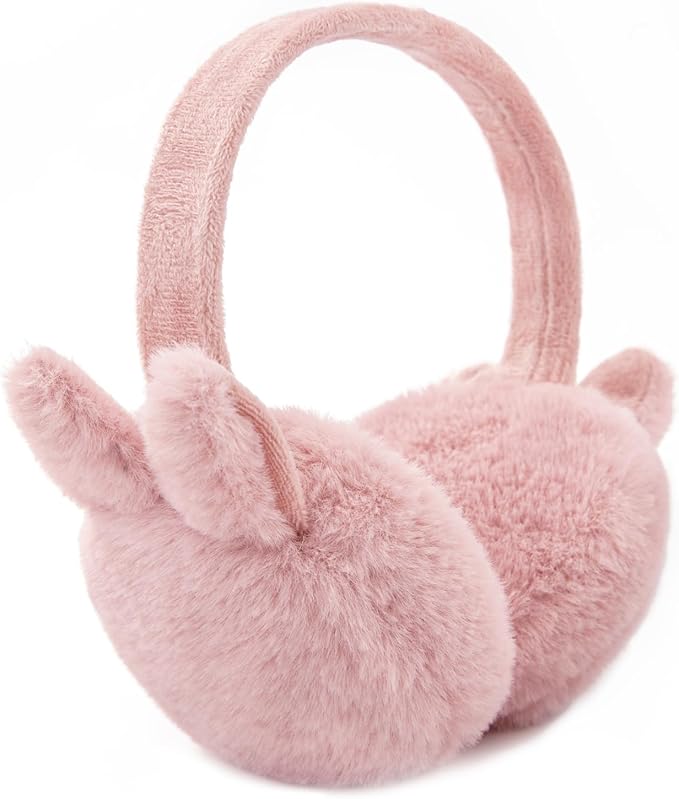 Kids Winter Earmuffs Baby Warm Ear Muff Girls Cute Furry Ear Warmers Boys Foldable Ear Covers for Cold Weather